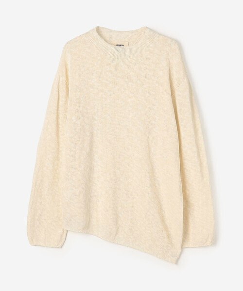 UNFIL（アンフィル）の「UNFIL | コットンシルク スラブヤーン ボトルネックプルオーバー WOMEN（ニット/セーター・レディース・オフホワイト/ブラック・1）」の13枚目の写真