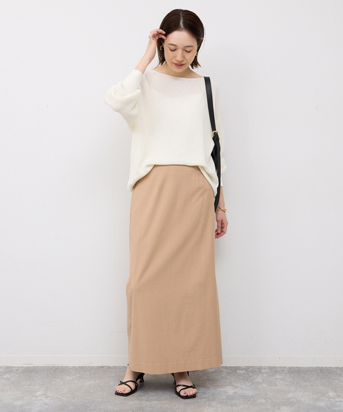 SLOBE IENA（スローブイエナ）の「《3サイズ展開/シリーズあり/》リネンmixストレッチタイトスカート（スカート・レディース・ベージュ/アーミー/ブラック・38/36）」の5枚目の写真