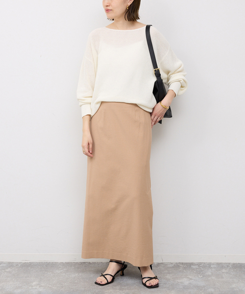 SLOBE IENA（スローブイエナ）の「《3サイズ展開/シリーズあり/》リネンmixストレッチタイトスカート（スカート・レディース・ベージュ/アーミー/ブラック・38/36）」の6枚目の写真