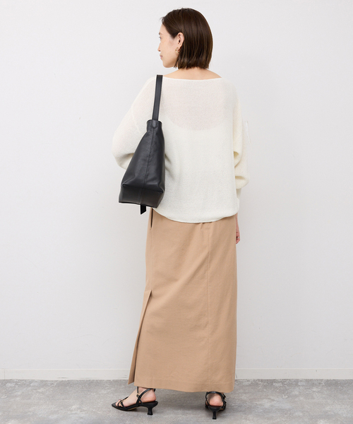 SLOBE IENA（スローブイエナ）の「《3サイズ展開/シリーズあり/》リネンmixストレッチタイトスカート（スカート・レディース・ベージュ/アーミー/ブラック・38/36）」の8枚目の写真