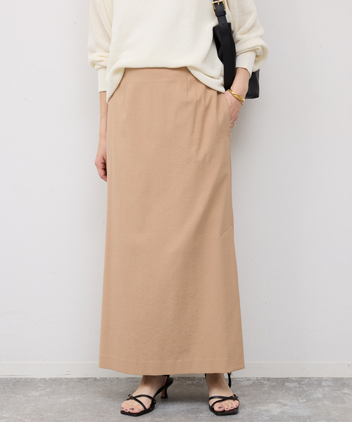 SLOBE IENA（スローブイエナ）の「《3サイズ展開/シリーズあり/》リネンmixストレッチタイトスカート（スカート・レディース・ベージュ/アーミー/ブラック・38/36）」の9枚目の写真