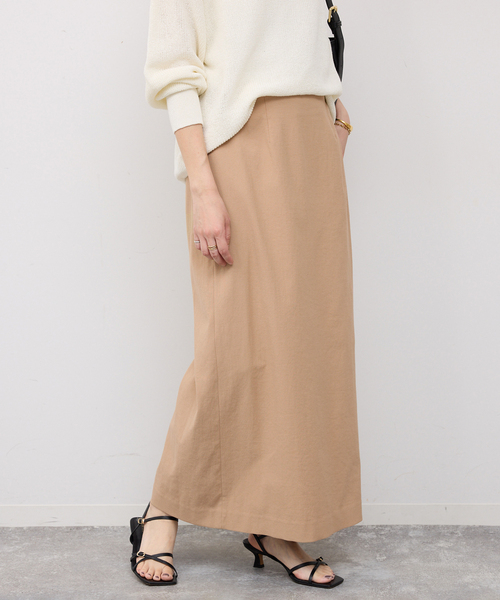 SLOBE IENA（スローブイエナ）の「《3サイズ展開/シリーズあり/》リネンmixストレッチタイトスカート（スカート・レディース・ベージュ/アーミー/ブラック・38/36）」の10枚目の写真