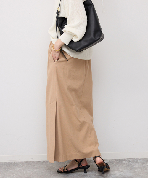 SLOBE IENA（スローブイエナ）の「《3サイズ展開/シリーズあり/》リネンmixストレッチタイトスカート（スカート・レディース・ベージュ/アーミー/ブラック・38/36）」の13枚目の写真