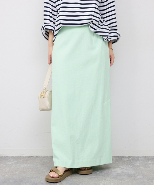 SLOBE IENA（スローブイエナ）の「《3サイズ展開/シリーズあり/》リネンmixストレッチタイトスカート（スカート・レディース・ベージュ/アーミー/ブラック・38/36）」の20枚目の写真