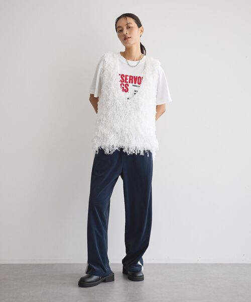 GARAGE OF GOOD CLOTHING（ガレージオブグッドクロージング）の「リボンヤーンVネックベスト（ベスト・レディース・ブラック/ライトグレー/ホワイト・FREE）」の19枚目の写真