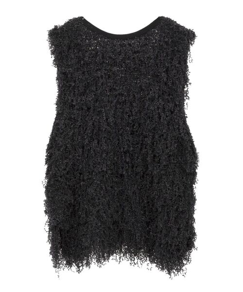 GARAGE OF GOOD CLOTHING（ガレージオブグッドクロージング）の「リボンヤーンVネックベスト（ベスト・レディース・ブラック/ライトグレー/ホワイト・FREE）」の22枚目の写真