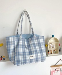 Mignonjour/チェック柄リバーシブルトートバッグ M2892