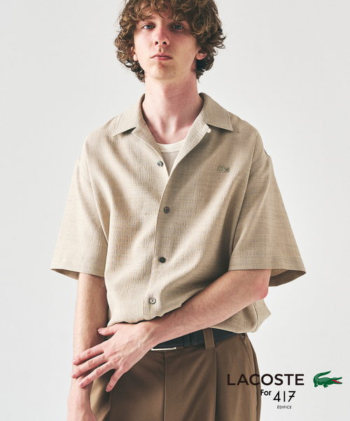 LACOSTE(ラコステ)の「【LACOSTE / ラコステ】417別注 クレープシャツ(シャツ/ブラウス・メンズ・ブラック/ベージュ/ホワイト・LARGE/MEDIUM/SMALL)」の3枚目の写真