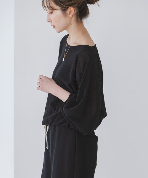 Noble（ノーブル）の「ワイドスリーブ ショートプルオーバー（ニット/セーター・レディース・ピンク/ホワイト/ブラック・FREE）」の10枚目の写真