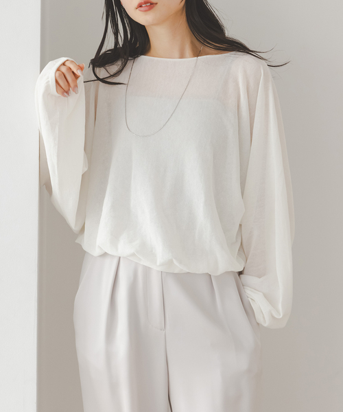 Noble（ノーブル）の「ワイドスリーブ ショートプルオーバー（ニット/セーター・レディース・ピンク/ホワイト/ブラック・FREE）」の17枚目の写真