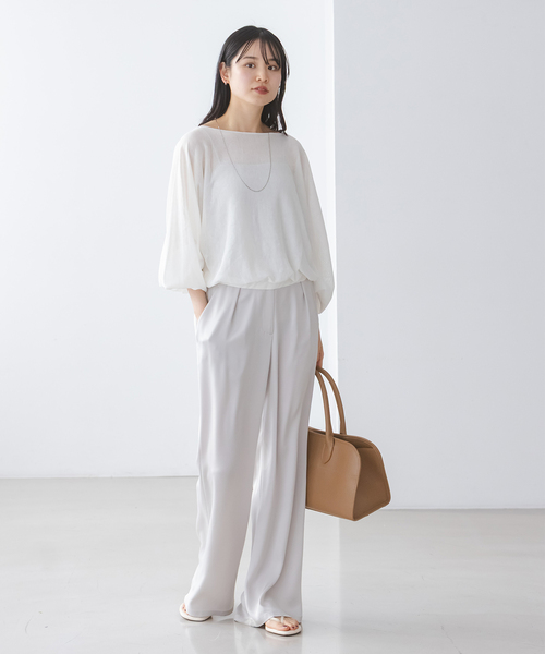 Noble（ノーブル）の「ワイドスリーブ ショートプルオーバー（ニット/セーター・レディース・ピンク/ホワイト/ブラック・FREE）」の18枚目の写真