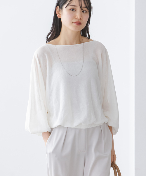 Noble（ノーブル）の「ワイドスリーブ ショートプルオーバー（ニット/セーター・レディース・ピンク/ホワイト/ブラック・FREE）」の20枚目の写真