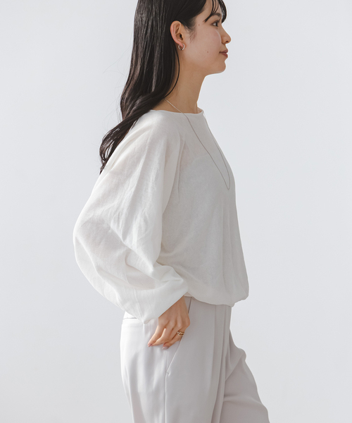 Noble（ノーブル）の「ワイドスリーブ ショートプルオーバー（ニット/セーター・レディース・ピンク/ホワイト/ブラック・FREE）」の21枚目の写真