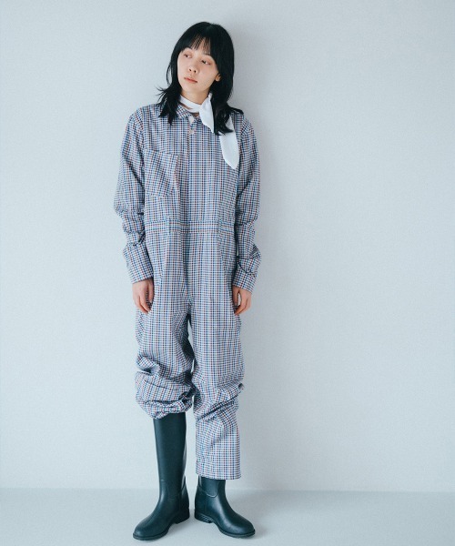 soduk(スドーク)の「【soduk】26SS新作 good jumpsuit / グッドジャンプスーツ(つなぎ/オールインワン・レディース・ベージュ/マルチ・SMALL/MEDIUM)」の11枚目の写真