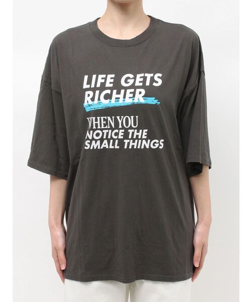 Ungrid(アングリッド)の「ダメージデザインロゴビッグTee(Tシャツ/カットソー・レディース・ボルドー/チャコールグレー/オフホワイト・FREE)」の22枚目の写真