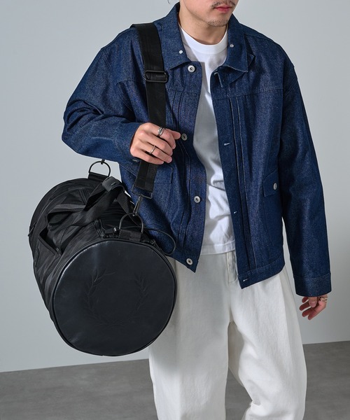 FRED PERRY（フレッドペリー）の「【FRED PERRY】BLACK CANVAS LARGE BARREL BAG L3343/バレルバッグ ボストンバッグ（ボストンバッグ・メンズ・ブラック・FREE）」の10枚目の写真