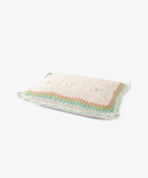 Afternoon Tea(アフタヌーンティー)の「クロシェ編みクッション(クッション/クッションカバー・レディース・オレンジ/ピンク・ONE SIZE)」の4枚目の写真