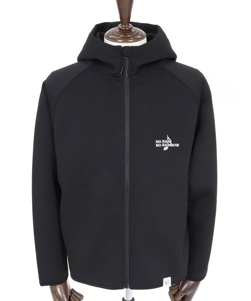 No Rain No Rainbow(ノーレインノーレインボー)の「mpa4066-cardboard knit high-neck hoodie with two-tone embroidery ジップパーカー(NR26S-11)(パーカー・メンズ・ネイビー/トップグレー/ブラック・XL/L/M/S)」の18枚目の写真
