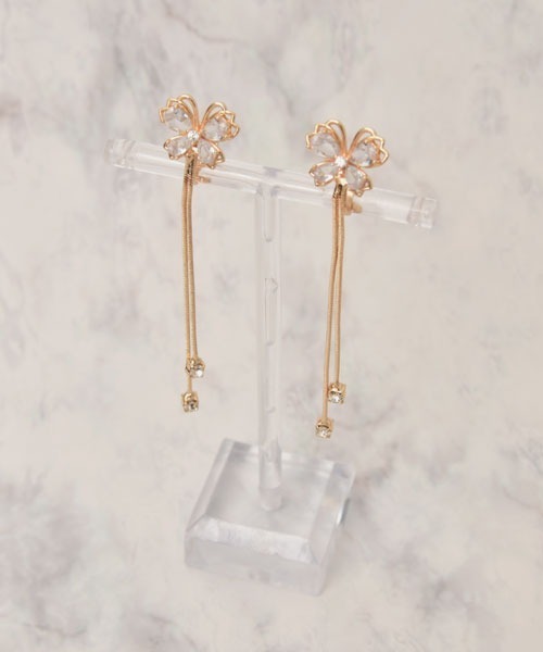 TONE SELECT GOODS（トーンセレクトグッズ）の「【float】クリスタル バタフライ ロング ドロップ イヤリング（イヤリング・レディース・シルバー/ゴールド・FREE）」の2枚目の写真