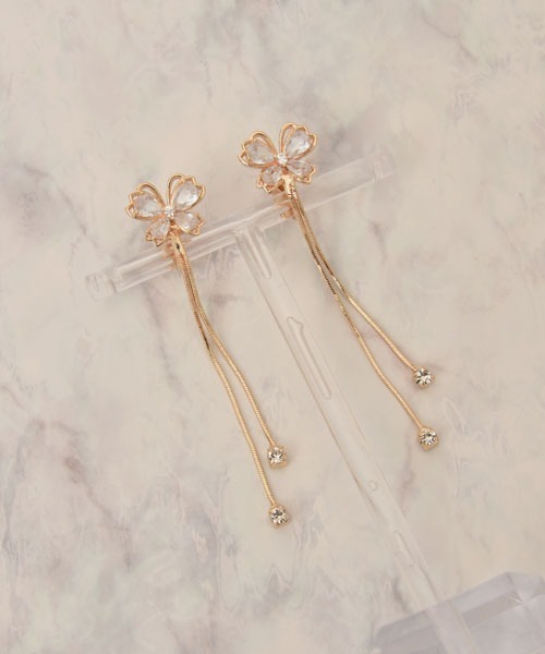 TONE SELECT GOODS（トーンセレクトグッズ）の「【float】クリスタル バタフライ ロング ドロップ イヤリング（イヤリング・レディース・シルバー/ゴールド・FREE）」の5枚目の写真