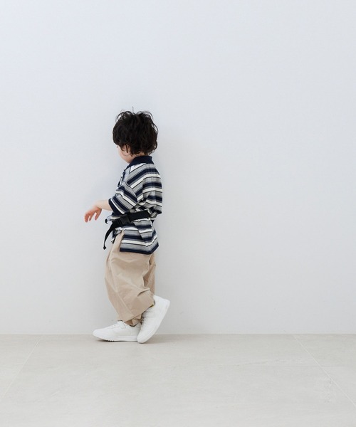 LOWRYS FARM（ローリーズファーム）の「マルチボーダーポロＳＳ　664970（ポロシャツ・キッズ・ベージュ/ネイビー/グリーン・120cm/110cm/150cm/140cm/130cm）」の6枚目の写真