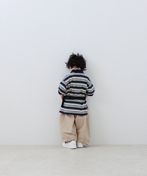 LOWRYS FARM（ローリーズファーム）の「マルチボーダーポロＳＳ　664970（ポロシャツ・キッズ・ベージュ/ネイビー/グリーン・120cm/110cm/150cm/140cm/130cm）」の7枚目の写真