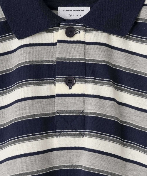 LOWRYS FARM（ローリーズファーム）の「マルチボーダーポロＳＳ　664970（ポロシャツ・キッズ・ベージュ/ネイビー/グリーン・120cm/110cm/150cm/140cm/130cm）」の13枚目の写真