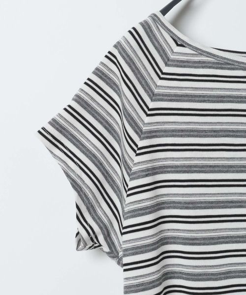 JEANASIS（ジーナシス）の「マルチボーダーヘンリーSS TEE/670824（Tシャツ/カットソー・レディース・ブルー系その他/ホワイト系その他・FREE）」の5枚目の写真