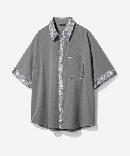 HARE（ハレ）の「【接触冷感】ジャガードクレリックシャツ(HARE)（シャツ/ブラウス・メンズ・グレー/ブラック/ブラウン・FREE）」の3枚目の写真
