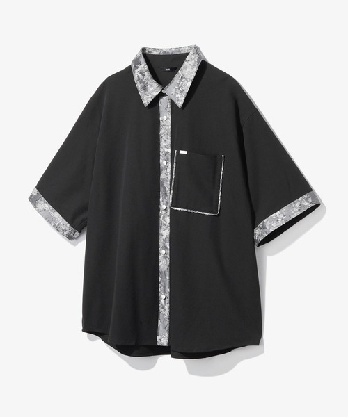 HARE（ハレ）の「【接触冷感】ジャガードクレリックシャツ(HARE)（シャツ/ブラウス・メンズ・グレー/ブラック/ブラウン・FREE）」の2枚目の写真