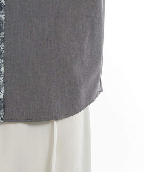 HARE（ハレ）の「【接触冷感】ジャガードクレリックシャツ(HARE)（シャツ/ブラウス・メンズ・グレー/ブラック/ブラウン・FREE）」の12枚目の写真