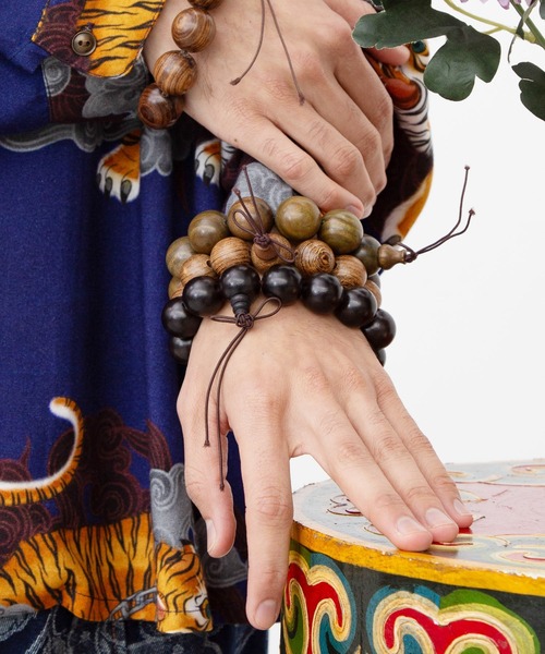 チャイハネ（チャイハネ）の「【チャイハネ】ツリーオブライフ ブラックMEN'Sブレスレット（ブレスレット・メンズ・ブラック・FREE）」の2枚目の写真