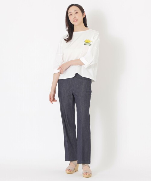 S.ESSENTIALS（エスエッセンシャルズ）の「【AIKO FUKUDAコラボ】刺繍Tシャツ（Tシャツ/カットソー・レディース・ダークネイビー/ホワイト・38）」の10枚目の写真