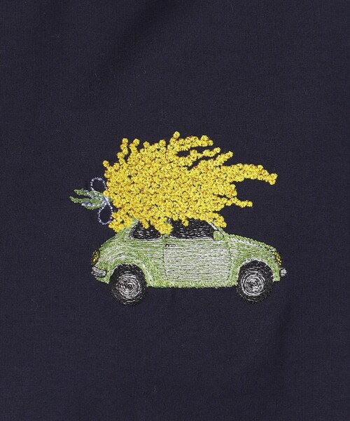 S.ESSENTIALS（エスエッセンシャルズ）の「【AIKO FUKUDAコラボ】刺繍Tシャツ（Tシャツ/カットソー・レディース・ダークネイビー/ホワイト・38）」の4枚目の写真
