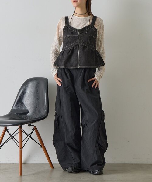 goocy(グーシー)の「タックバレルパンツ(その他パンツ・レディース・モカ/ブラック・FREE)」の11枚目の写真