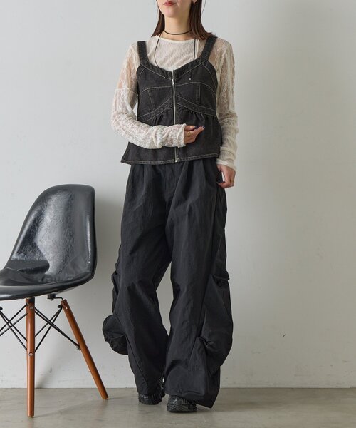 goocy(グーシー)の「タックバレルパンツ(その他パンツ・レディース・モカ/ブラック・FREE)」の14枚目の写真