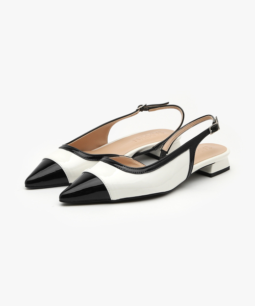 SAPPUN（サプン）の「Kiope ツートン スリングバック フラットシューズ (2cm)（サンダル・レディース・ブラック/アイボリー・25.5cm/22.5cm/23cm/23.5cm/24cm/24.5cm/25cm）」の6枚目の写真