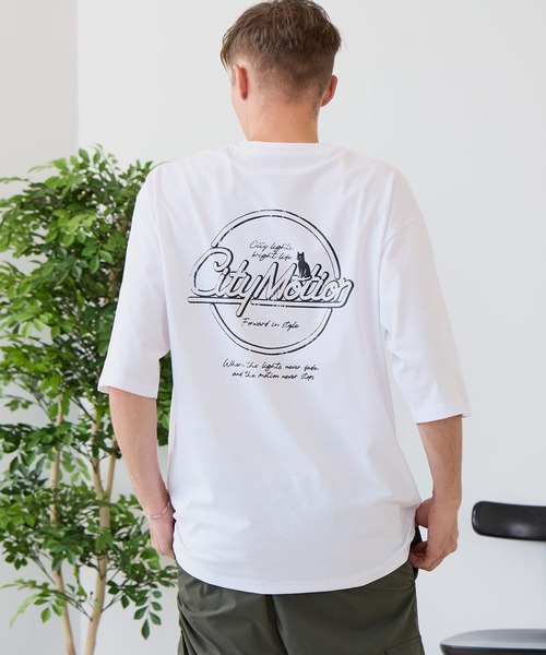 LB/S (エルビーエス)の「【ZERO STAIN/ゼロステイン】汗染みの目立ちにくいTシャツ ZEROSTAIN ロゴ アニマル バックプリント オーバーサイズTシャツ 防汚 UVカット 綿タッチ・厚手(Tシャツ/カットソー・メンズ・ブラック系その他2/ブルー系その他/ホワイト系その他/ホワイト系その他2・X-LARGE/LARGE/MEDIUM)」の2枚目の写真