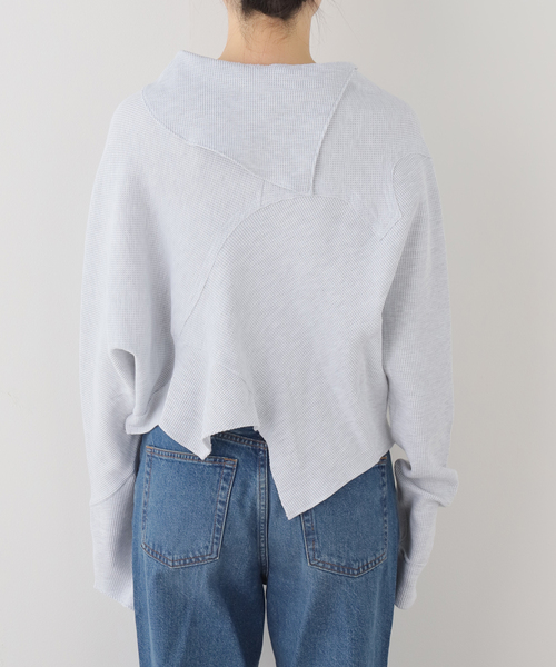 irojikake(イロジカケ)の「irojikake/イロジカケ PATCHWORK TOPS(Tシャツ/カットソー・レディース・グレー/チャコールグレー・SMALL)」の12枚目の写真