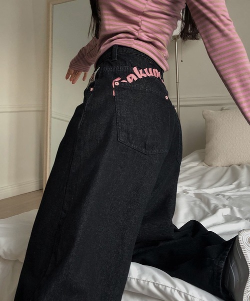 HALEY PESCA(ヘーリーペスカ)の「HALEY PESCA/バックポイントデニムパンツ(デニムパンツ・レディース・ブラック・LARGE/MEDIUM/SMALL)」の2枚目の写真