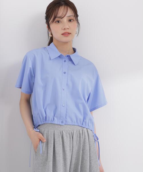 PROPORTION BODY DRESSING(プロポーションボディドレッシング)の「<E>ドロスト半袖シャツ / 1216117400(シャツ/ブラウス・レディース・ブルー/ホワイト/ブルー系その他・FREE)」の3枚目の写真