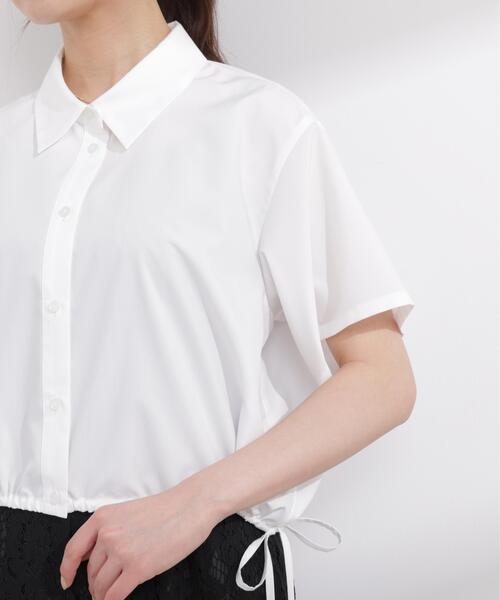 PROPORTION BODY DRESSING(プロポーションボディドレッシング)の「<E>ドロスト半袖シャツ / 1216117400(シャツ/ブラウス・レディース・ブルー/ホワイト/ブルー系その他・FREE)」の5枚目の写真