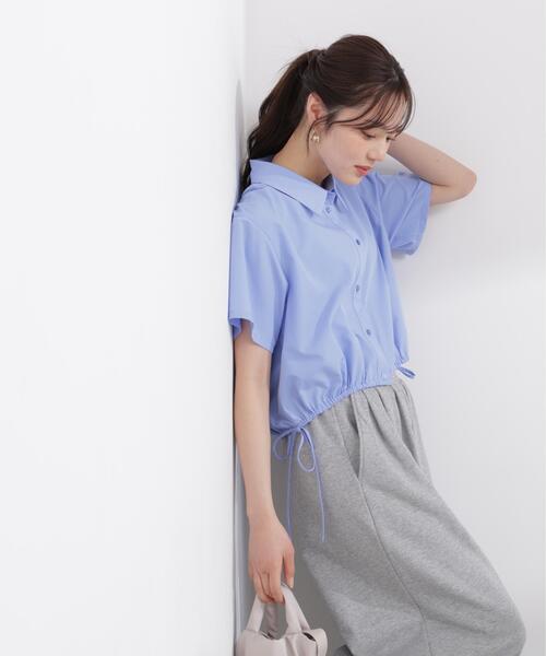 PROPORTION BODY DRESSING(プロポーションボディドレッシング)の「<E>ドロスト半袖シャツ / 1216117400(シャツ/ブラウス・レディース・ブルー/ホワイト/ブルー系その他・FREE)」の8枚目の写真