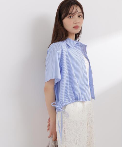 PROPORTION BODY DRESSING(プロポーションボディドレッシング)の「<E>ドロスト半袖シャツ / 1216117400(シャツ/ブラウス・レディース・ブルー/ホワイト/ブルー系その他・FREE)」の15枚目の写真
