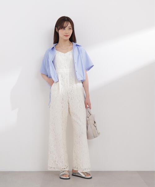 PROPORTION BODY DRESSING(プロポーションボディドレッシング)の「<E>ドロスト半袖シャツ / 1216117400(シャツ/ブラウス・レディース・ブルー/ホワイト/ブルー系その他・FREE)」の20枚目の写真