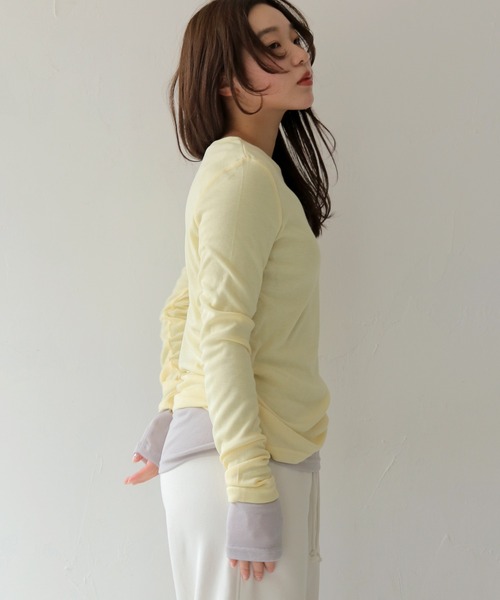 cheriella(シェリエラ)の「【cheriella】ベーシックシアーロングスリーブトップス BASIC SHEER LONG SLEEVE TOP(Tシャツ/カットソー・レディース・ライトブルー/ブラック/イエロー/ライトグレー/オフホワイト・FREE)」の19枚目の写真