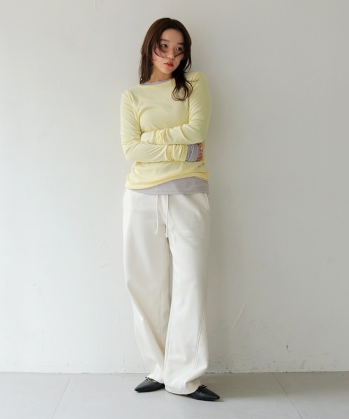 cheriella(シェリエラ)の「【cheriella】ベーシックシアーロングスリーブトップス BASIC SHEER LONG SLEEVE TOP(Tシャツ/カットソー・レディース・ライトブルー/ブラック/イエロー/ライトグレー/オフホワイト・FREE)」の22枚目の写真