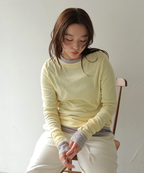 cheriella(シェリエラ)の「【cheriella】ベーシックシアーロングスリーブトップス BASIC SHEER LONG SLEEVE TOP(Tシャツ/カットソー・レディース・ライトブルー/ブラック/イエロー/ライトグレー/オフホワイト・FREE)」の21枚目の写真