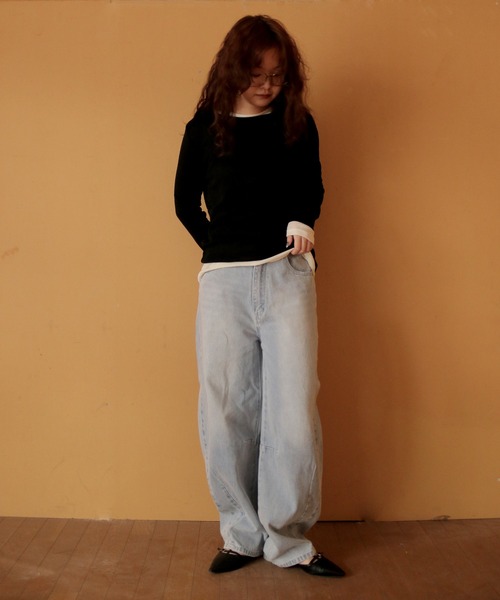 cheriella（シェリエラ）の「【cheriella】ベーシックシアーロングスリーブトップス BASIC SHEER LONG SLEEVE TOP（Tシャツ/カットソー・レディース・ライトブルー/ブラック/イエロー/ライトグレー/オフホワイト・FREE）」の20枚目の写真