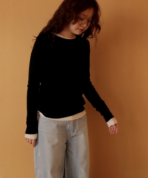 cheriella(シェリエラ)の「【cheriella】ベーシックシアーロングスリーブトップス BASIC SHEER LONG SLEEVE TOP(Tシャツ/カットソー・レディース・ライトブルー/ブラック/イエロー/ライトグレー/オフホワイト・FREE)」の17枚目の写真